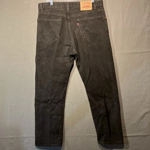 Vintage Levi's 505 Jeans Herren 36x30 Schwarz Denim Regular Fit Straight Leg Batwing - Bild 1 von 16