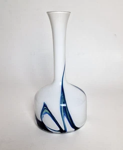 Vintage Large Murano CARLO MORETTI Blue Green Opaline Glass Marble Vase - 24cm - Picture 1 of 5