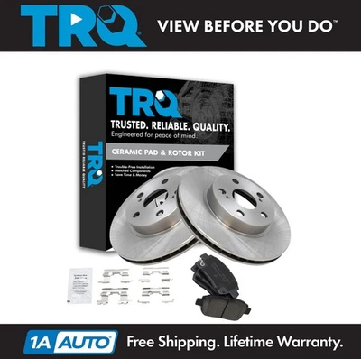 Kit de pastilhas de freio dianteiro TRQ e rotor rotor de freio para Toyota Prius 2004-2009 - Imagem 1 de 4