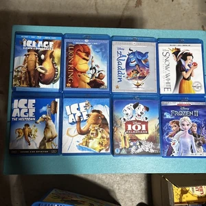 8 Blue Ray Disney DVD Lot Used Ice Age Frozen Snow. White Aladdin Lion King 101 - Bild 1 von 9