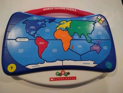 Vintage Scholastic Complete Talking World Map Geography, Works  - Image 1 of 2