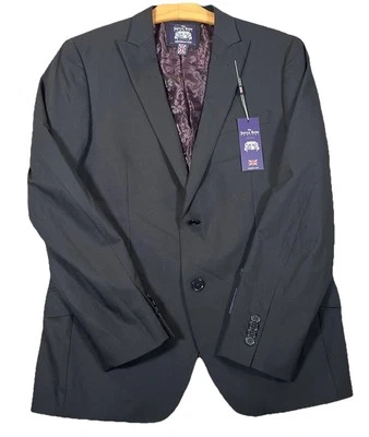 Savile Row Brixton Solid Gray Brit Skinny Suit Jacket Blazer Mens Size 40R - Image 1 of 4