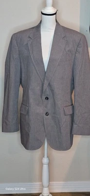 VTG Oakton Ltd Classic Collection Light Grey Two Button Jacket Blazer USA 44R Foto 1 de 4