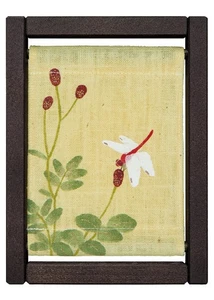 Kyoto Koyomi Frame Seasonal Textile Art Frame Red Dragonfly Akatonbo Autumn - Picture 1 of 7