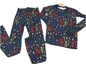 New HANNA ANDERSSON Black DANCING SKELETONS Halloween Lounge Pajamas 160CM US 14 - Picture 1 of 7