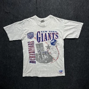 Vintage Nutmeg New York Giants Super Bowl Champions XXV T-Shirt Single Stitch L - Picture 1 of 6