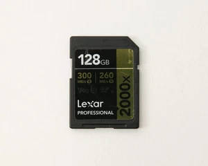 Lexar 128GB Professional 2000x UHS-II SDXC U3 V90 Memory Card - Read 300MB/s - Picture 1 of 1