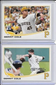 2013 Topps Update Gerrit Cole (Piraten) (RC) 2 Karten ROOKIE LOT #US150 & US265 - Bild 1 von 2