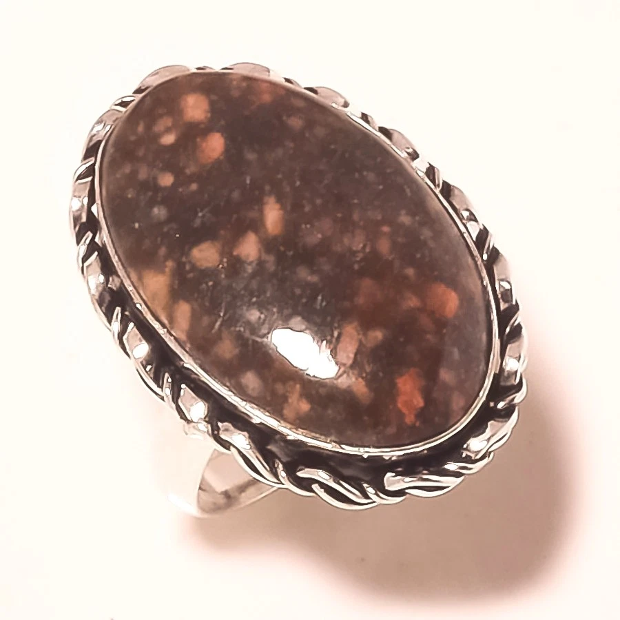 Anillo de joyería de regalo de Navidad de último diseño hecho a mano de piedras preciosas Unakita 7,5" w896 Foto 1 de 1