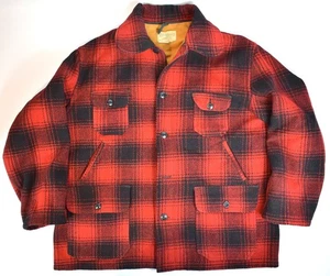 Vintage FIELD & STREAM Sportsman Coat All Wool - Plaid (Red) Size 46 Made in USA - Picture 1 of 12
