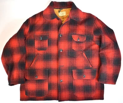 Vintage FIELD & STREAM Sportsman Coat All Wool - Plaid (Red) Size 46 Made in USA - Image 1 of 4