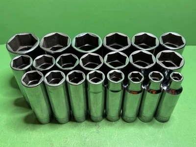 Snap-On 21 Pc 1/2" Dr 6 Pt Metric 10mm to 32mm Chrome TSM Series Socket Set READ - Image 1 of 4