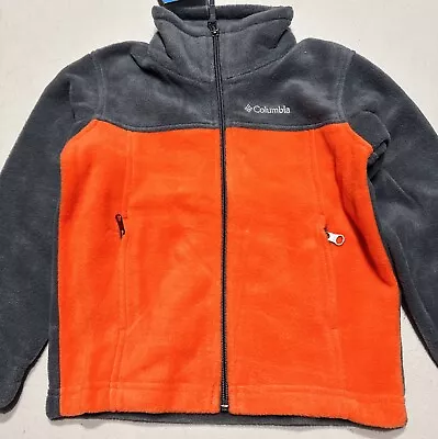 Columbia kids Fleece Size 4-5  XXS Orange and Grey Full Zip Pockets Outdoor - Image 1 of 4