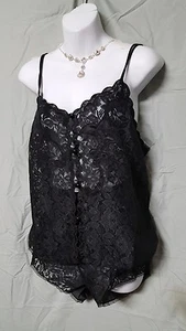 Woman Within PANTALÓN TAP CAMISOLA NEGRO Conjunto Encaje Sexy Mediano 40" BUSTO - Imagen 1 de 4