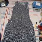 Nwt Haani Size 1X Floral Black And White Cotton Women Dress Octagon And Dimonds