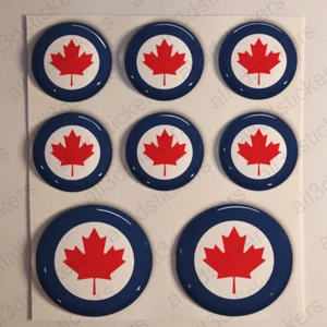 Pegatinas de la Fuerza Aérea de Canadá escarapela redonda 3D bandera adhesiva cúpula de resina - Imagen 1 de 1