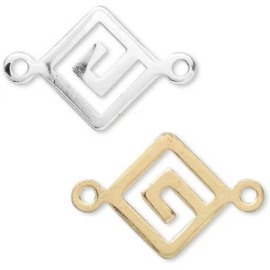 10 Llaves Griegas 12mm Geométrico Diamante Conector Dijes Enchapados Metal Latón - Imagen 1 de 1