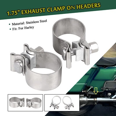 1.75" Exhaust Clamp on Headers For Harley Road Electra Glide FLHTC Fat Boy FLSTF Foto 1 de 4