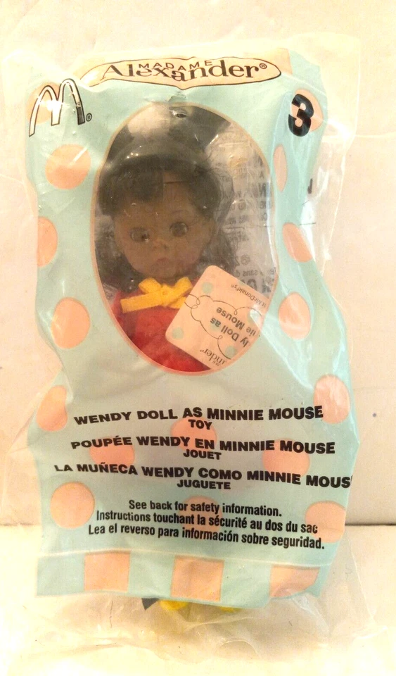 MADAME ALEXANDER McDONALDS AFRICAN AMERICAN WENDY DOLL MINNIE MOUSE # 3 NEW 2004 - Image 1 of 1