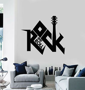 Vinyl Wall Decal Rock and Roll Electric Guitar Music Night Club Stickers (g788)