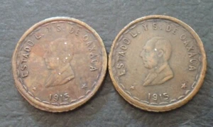 Mexico Lot 2 Cent Copper Coins Revolution 1915 TM - Picture 1 of 2