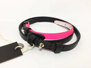 Dsquared2 Fuchsia zweifarbiger neonrosa & schwarzer Ledergürtel XLarge Größe Unisex - Bild 1 von 1