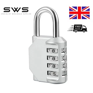4 Digit Combination Padlock Heavy Duty Outdoor Lock Gym Travel Luggage Locker - Picture 1 of 12