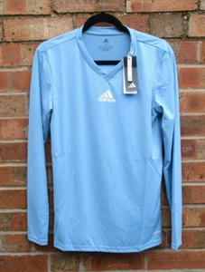 Adidas Team Base Layer Top V Neck Long Sleeved Tee Shirt Med 38" Chest BNWTs - Picture 1 of 10