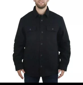 Jachs New York Herren Wollmischung Sherpa gefüttert Hemd Jacke Flanell Medium schwarz - Bild 1 von 6