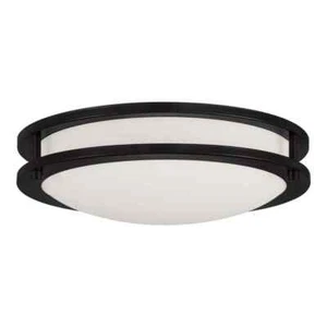 Hampton Bay 12 in. Oil Rubbed Bronze Dimmable LED Flush Mount - Picture 1 of 10