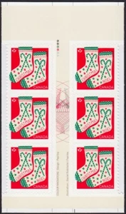 UNFOLD/NEVER FOLD GUTTER BL of 6 from UNCUT SHEET pos.21 = CHRISTMAS Canada 2018 - Bild 1 von 4