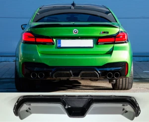 REAR BUMPER CENTER DIFFUSER CARBON FIBER CS STYLE BMW M5 F90 - Picture 1 of 13