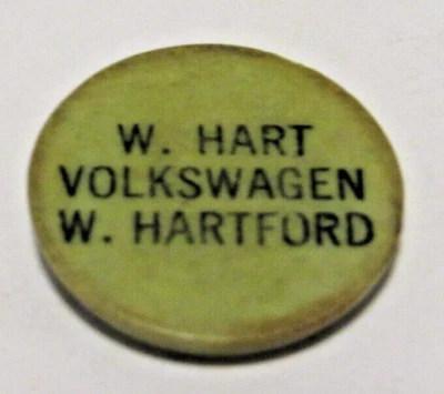 Raro emblema insignia botón pin vintage W. Hart Volkswagen W. Hartford #JL3-35 Foto 1 de 4