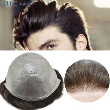 Mens Hair Replacement System Ultra Thin Skin V-looped Toupee invisible Hairpiece