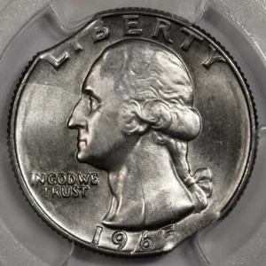 1965 PCGS MS64 Incomplete Clip And Double Clipped Planchet Quarter Mint Error - Picture 1 of 4