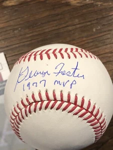 George Foster Autograph OMLB Baseball Cincinnati Reds 1977 MVP JSA Reds HOF - Picture 1 of 4
