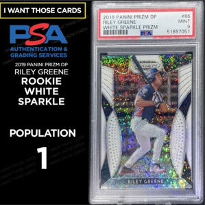 2019 Riley Greene ROOKIE REFRACTOR 🔥 PSA 9 🔥 WHITE SPARKLE PANINI 🔥  Pop. 1 - Picture 1 of 5