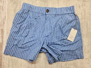 A New Day Women's White Striped Elastic Waist Shorts Size XS Blue - Picture 1 of 9