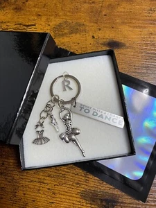 Personalised Initial Letter Never Miss A Chance To Dance Ballet Key Bag Charm - Picture 1 of 7