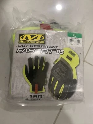 MECHANIX WEAR Yellow Mechanics Cut Resistant Fastfit D5 Gloves, Size XL 180 Cut New