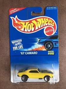 Hot Wheels: 1995 - '67 CAMARO #448 - Amarillo con rayas negras - 5 radios - Nuevo - Imagen 1 de 6