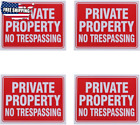 4 Pack Private Property no Trespassing Sign 9 x 12 Inch NEW FREE SHIPPING USA 