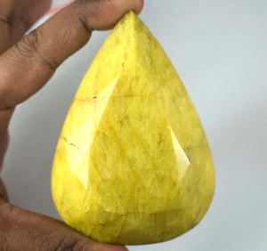 Natürlicher brasilianischer gelber Beryll 1407 Kt/95 mm Birne Edelstein Anlagequalität - Bild 1 von 10