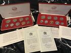 1976 & 1977  Republic of Malta Decimal Proof Coinage Sets - 9 Coins each
