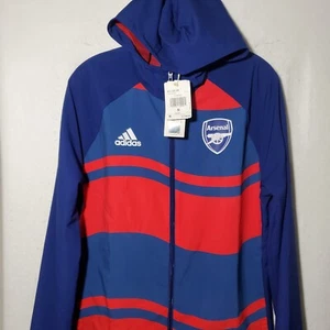 Arsenal Gunners Jacke Hoodie Fußball Herren klein blau durchgehender Reißverschluss Regenbreaker neu mit Etikett - Bild 1 von 13