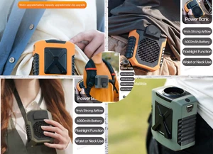 8000mAh Mini Portable Travel Waist Fan, Outdoor Camping Rechargeable Fan 🔆 - Picture 1 of 11