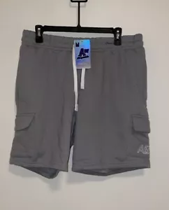 NEW $34.95 Aeropostale Aero 87 Loungewear Gray Cotton Cargo Style Shorts - Sz M - Picture 1 of 2