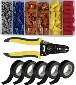 Cable Light Electric Tool AWG 10-22 Wire Stripper Crimper 172 Pc. Screw Wire - Picture 1 of 7