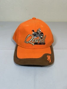 Quail Unlimited Browning Hunter Orange Adjustable Hook and Loop Hat Cap - Picture 1 of 4