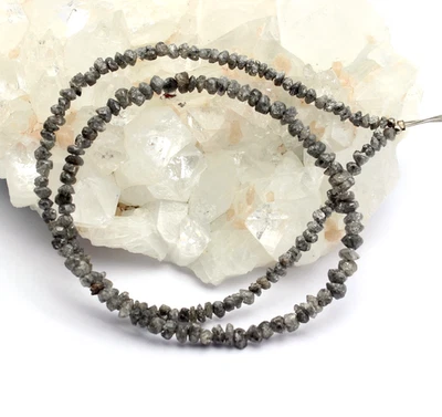 Rohdiamant Catena Filo Preziose Grigio Tubo Diamante Scintillante Circa 52 - Immagine 1 di 4